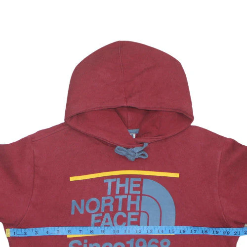 The North Face Mens Red Pullover Hoodie Size S Logo Fleece - Image 2