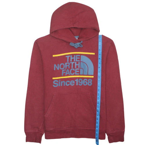The North Face Mens Red Pullover Hoodie Size S Logo Fleece - Image 3