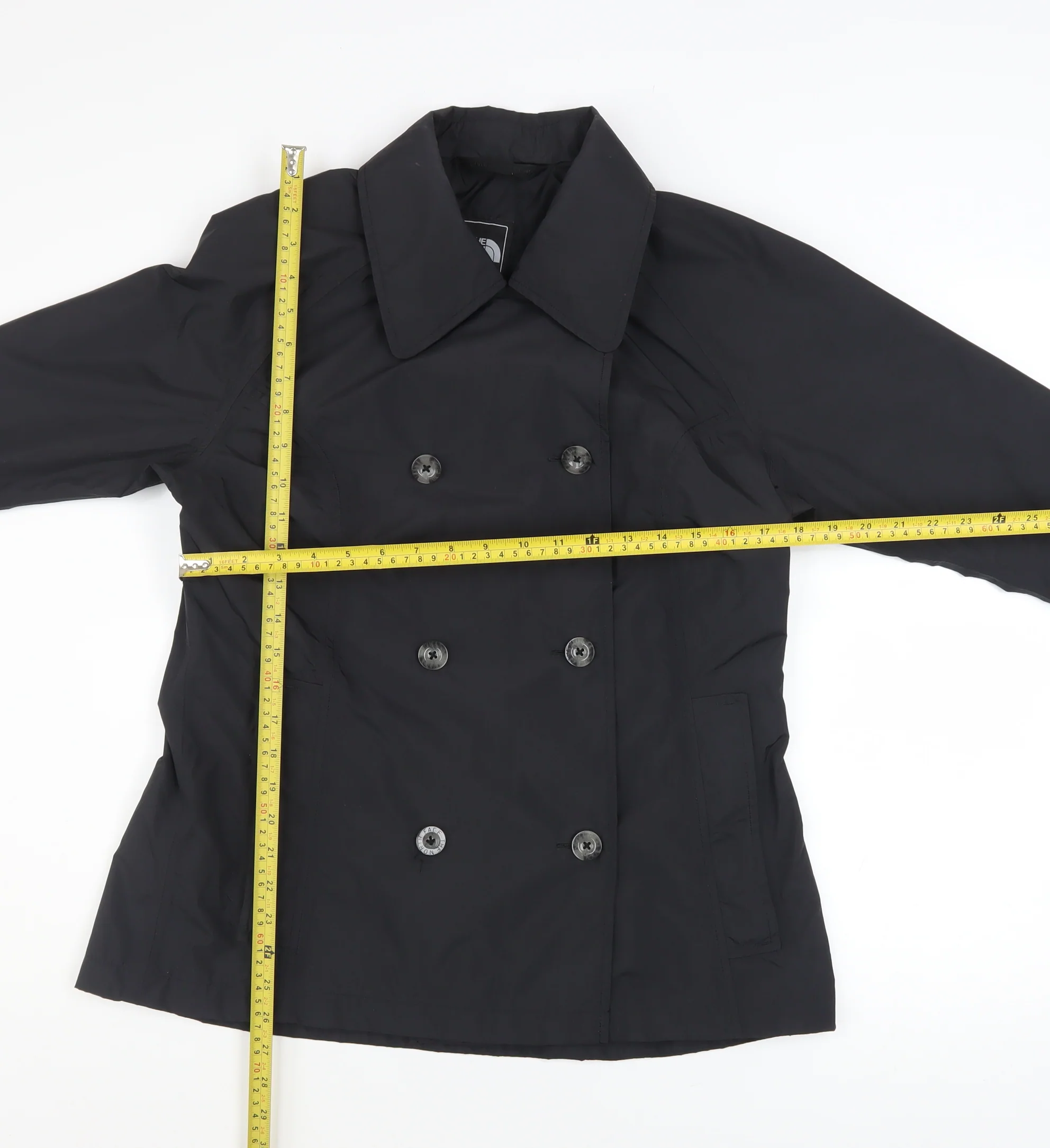 The North Face Womens Black Waterproof Pea Coat Jacket Size L - Image 2