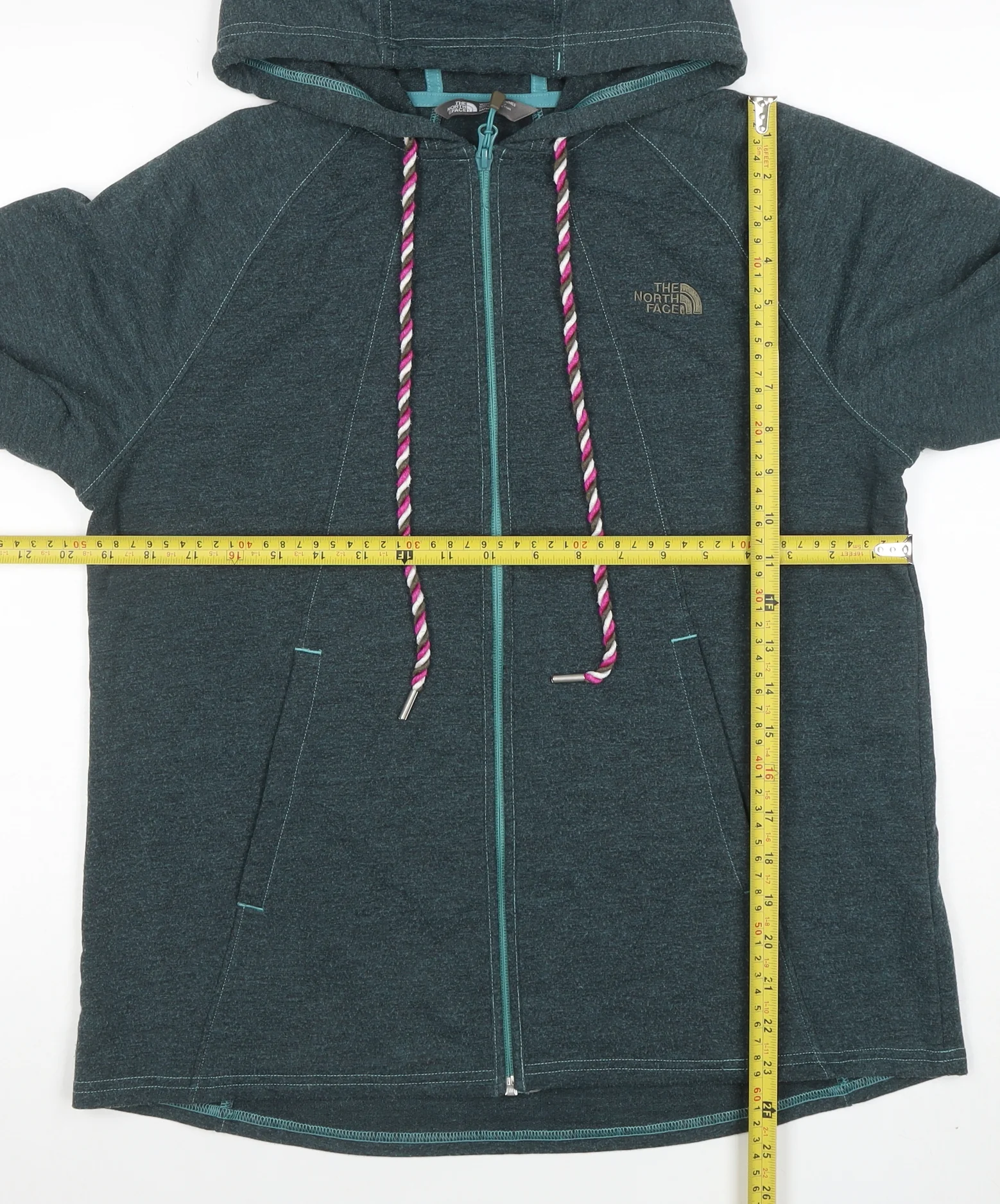 The North Face Womens Blue Full Zip Hoodie Size M Hooded Fleece - Image 2