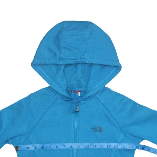 The North Face Women's Blue Full Zip Hoodie Size S 100% Cotton - Image 2