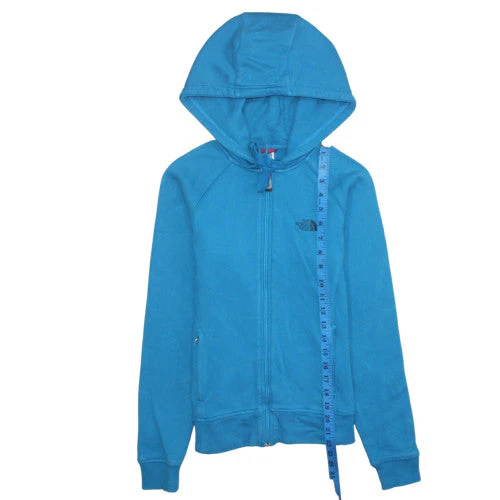 The North Face Women's Blue Full Zip Hoodie Size S 100% Cotton - Image 3