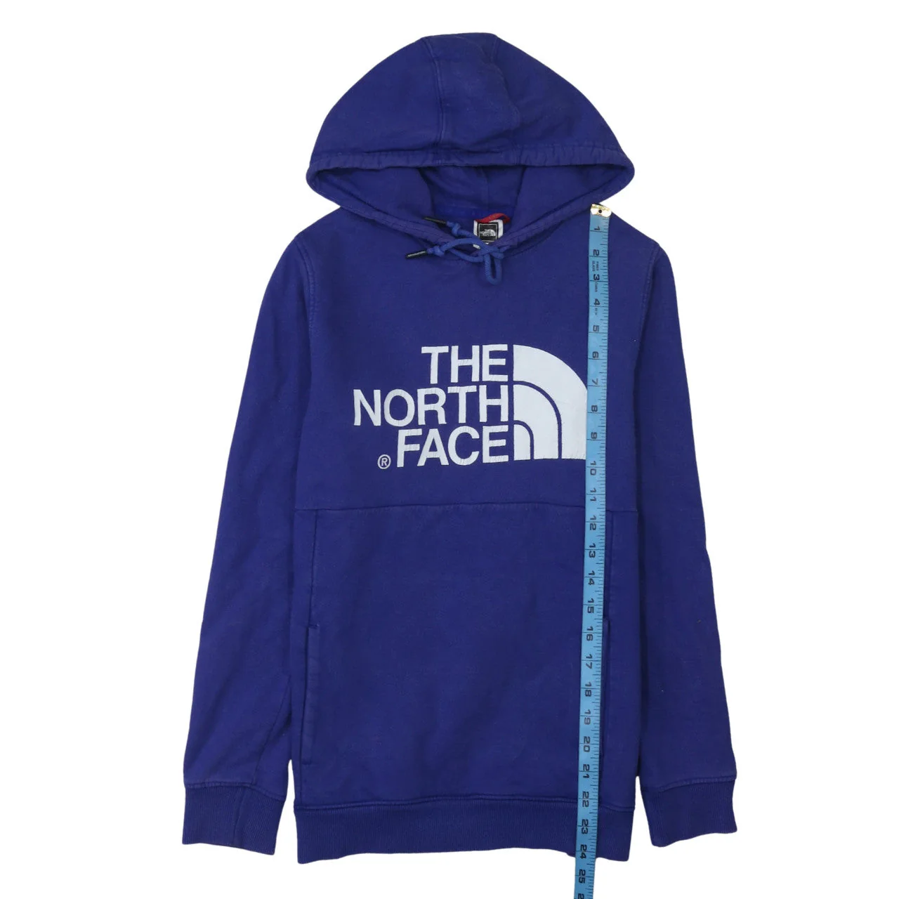 The North Face Womens Blue Pullover Hoodie Small Cotton Casual - Image 3