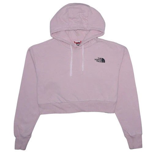 The North Face Womens Pink Crop Pullover Hoodie Size S Cotton Blend