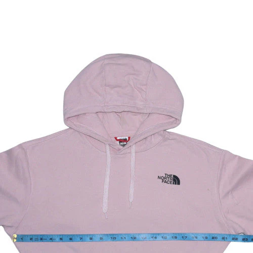 The North Face Womens Pink Crop Pullover Hoodie Size S Cotton Blend - Image 3