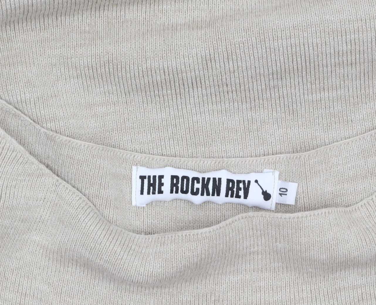 THE ROCKN REV Women’s Beige Boat Neck Acrylic Jumper Size 10 - Image 5