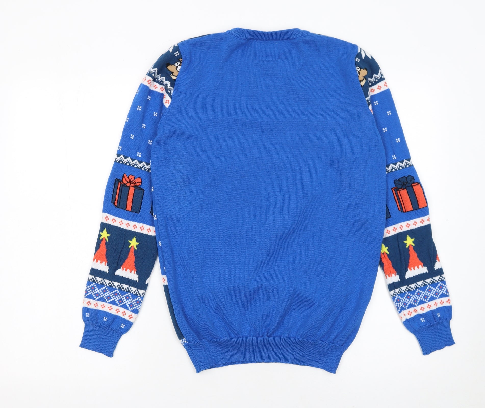 The Simpsons Boys Blue Christmas Bart Simpson Jumper 12-13 Years Pullover - Image 3