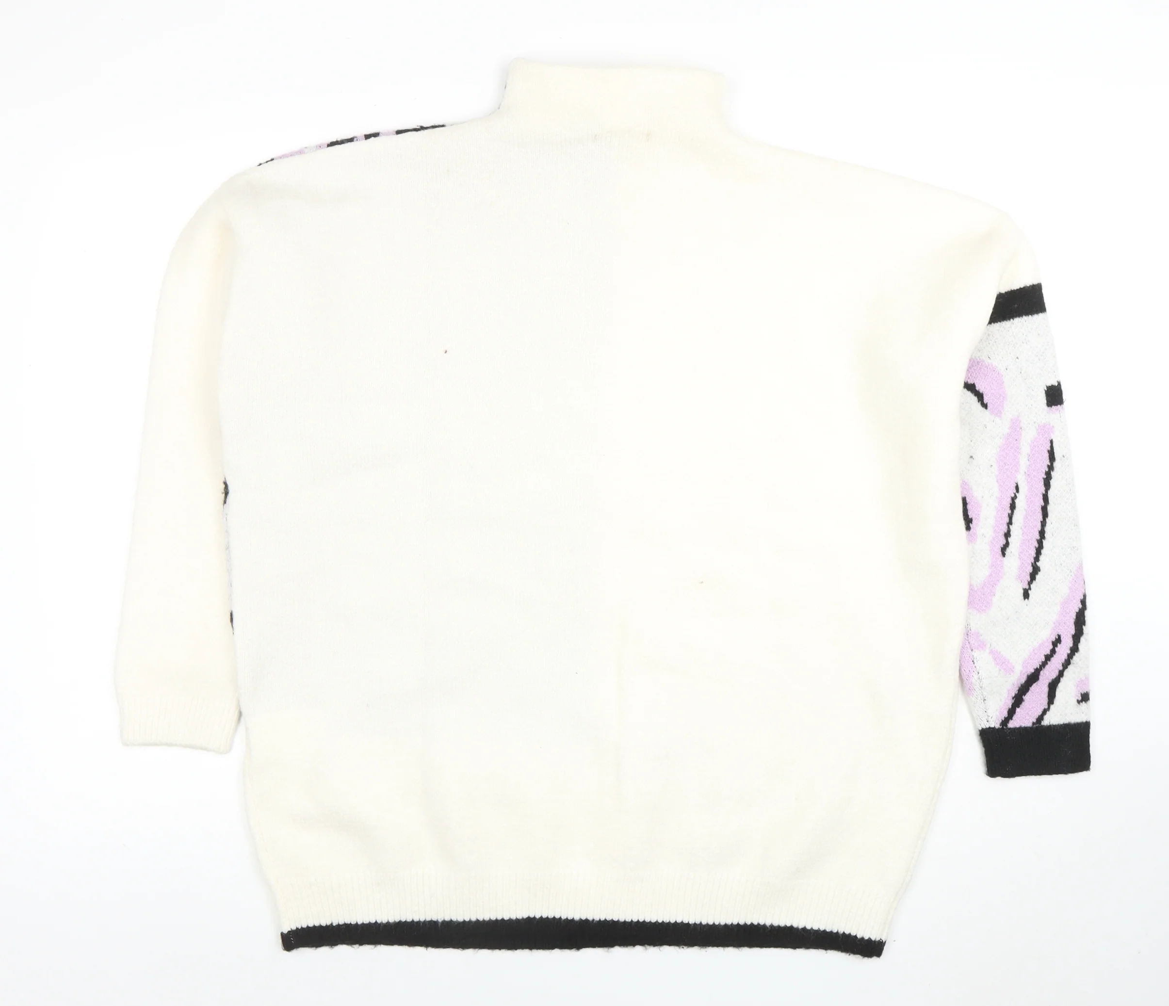 The Stevens Womens Ivory Zebra Animal Print Pullover Jumper Size 12 - Image 3