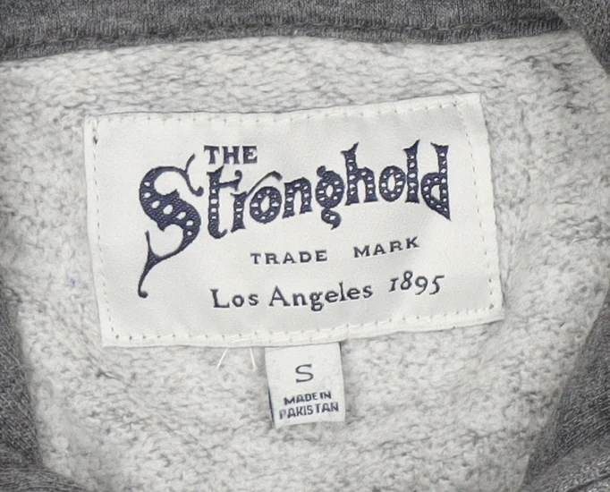 The Stronghold Men’s Grey Pullover Hoodie S Graphic LA Logo - Image 4