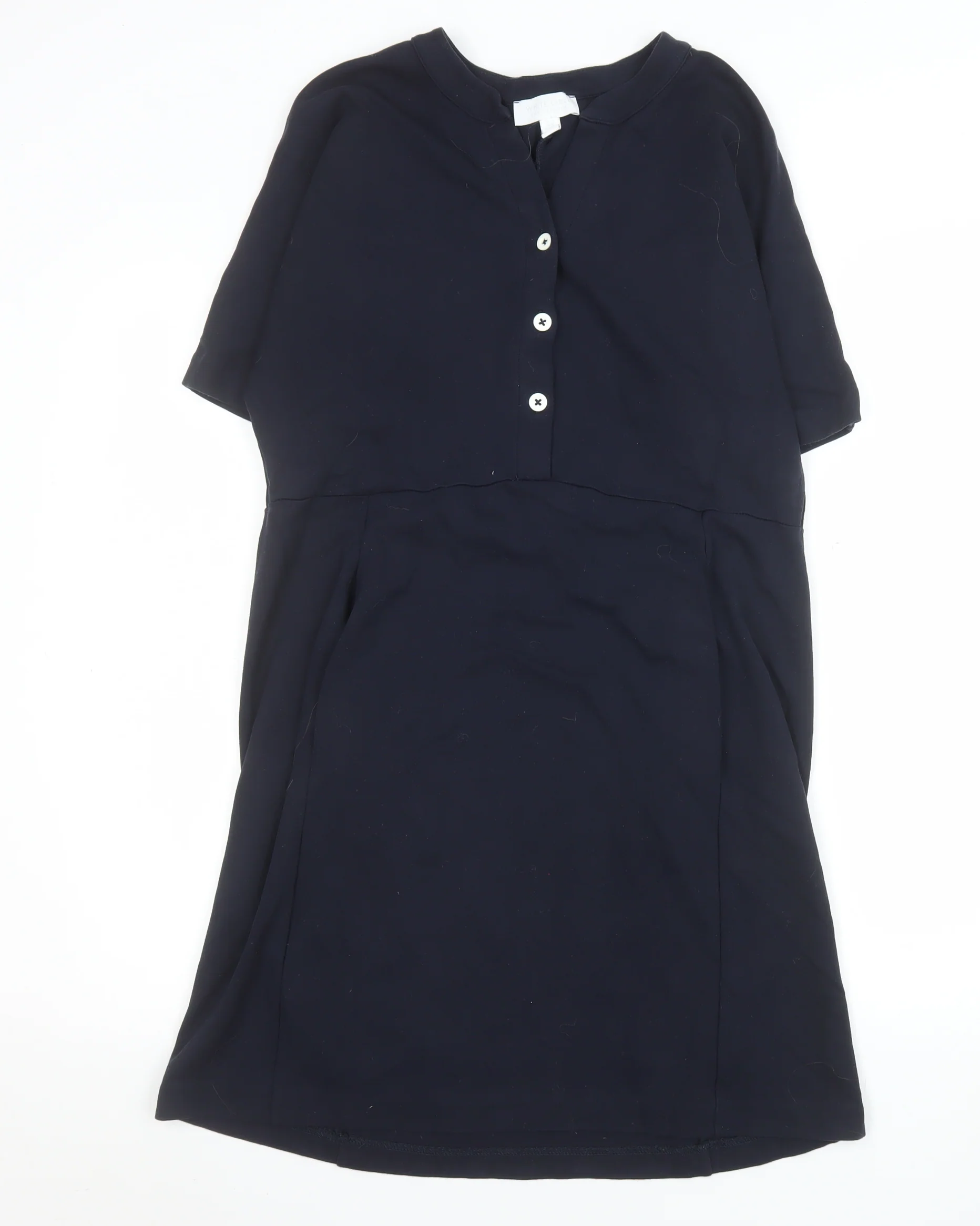 The White Company Women Black Size 12 Shift Knee Length Dress