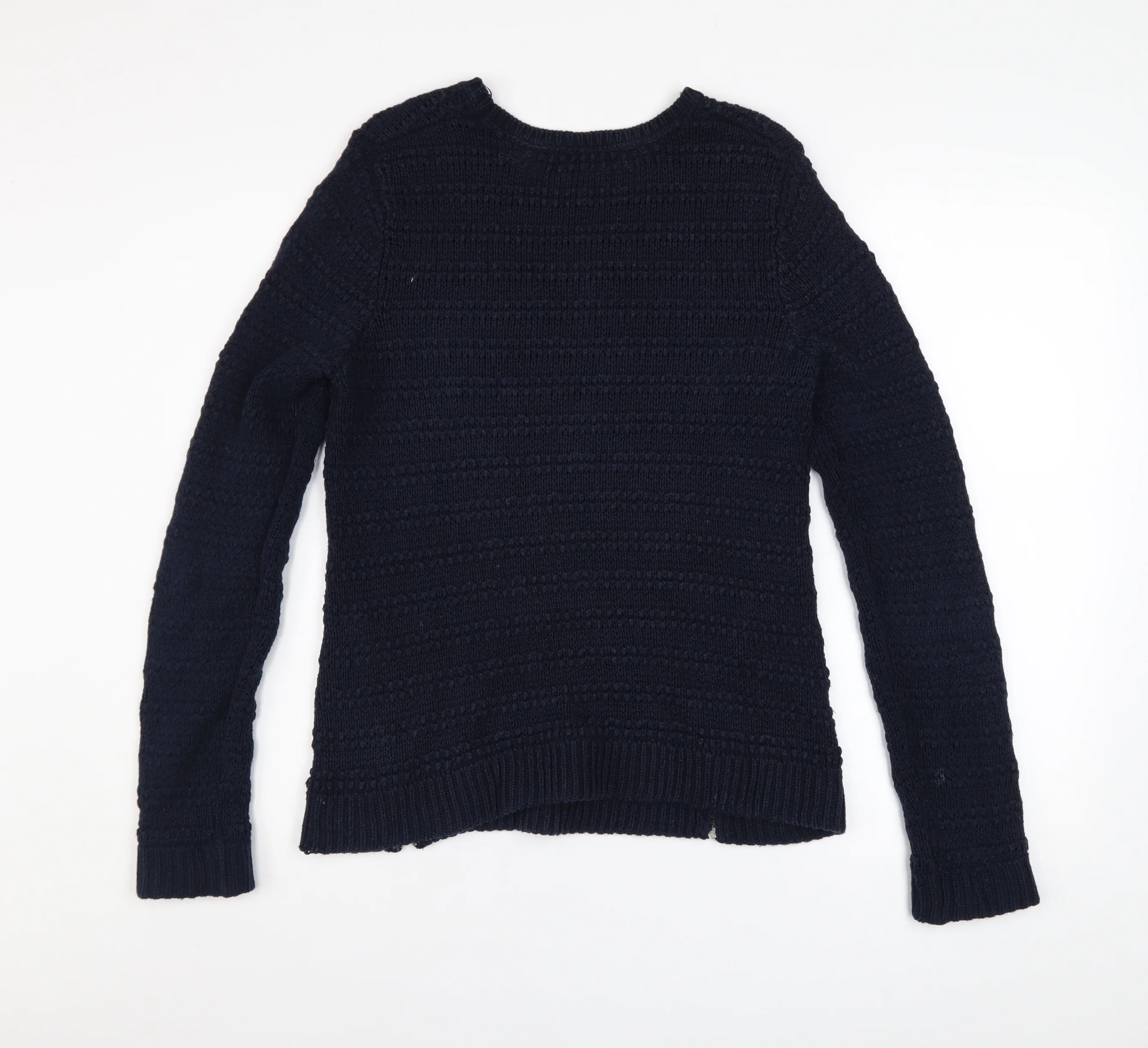 The White Company Women's Blue Wool Chunky Knit Jumper Size 10 - Image 3