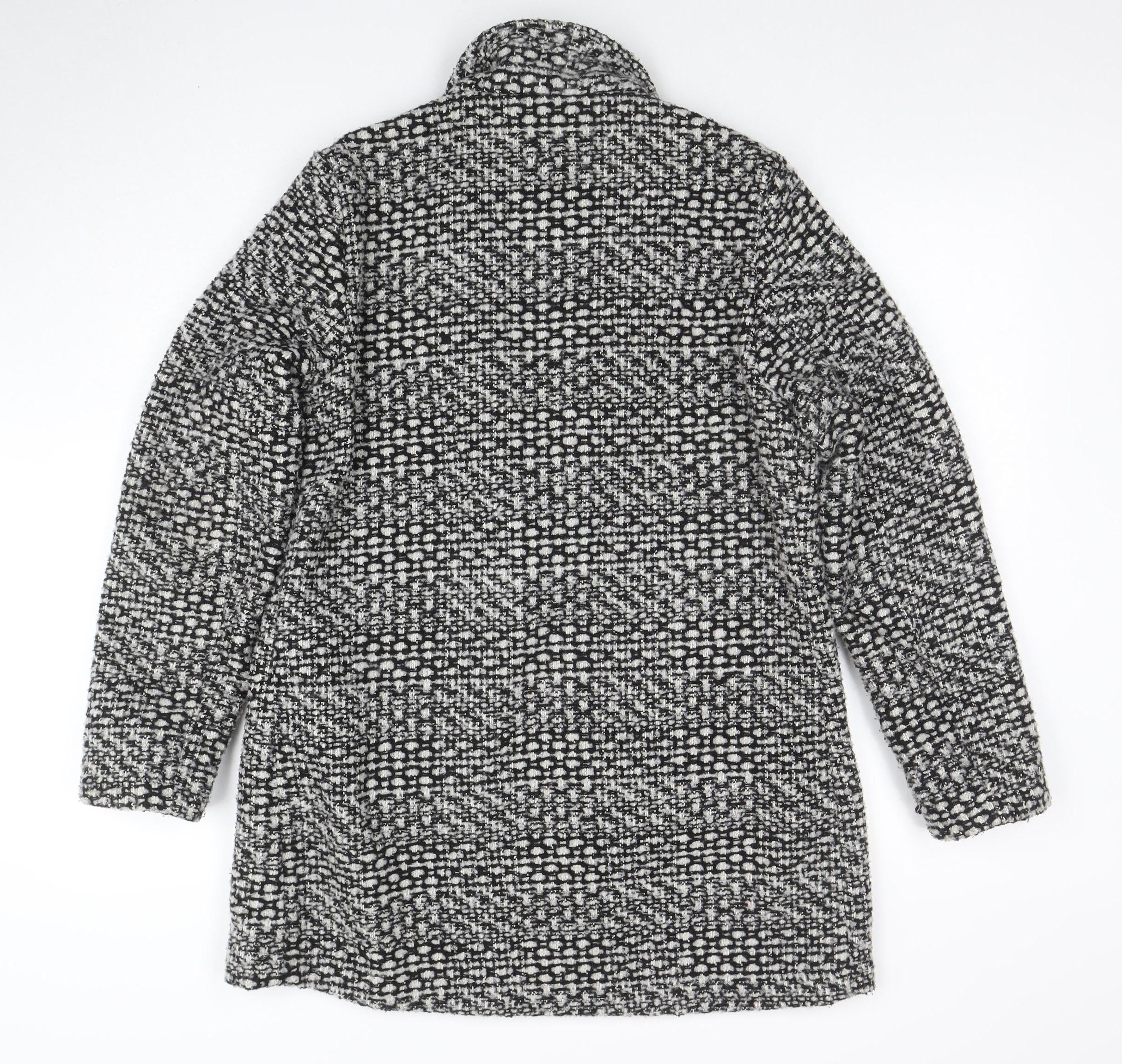 Therapy Women’s Grey Tweed Mid-Length Overcoat Size 14 - Image 3