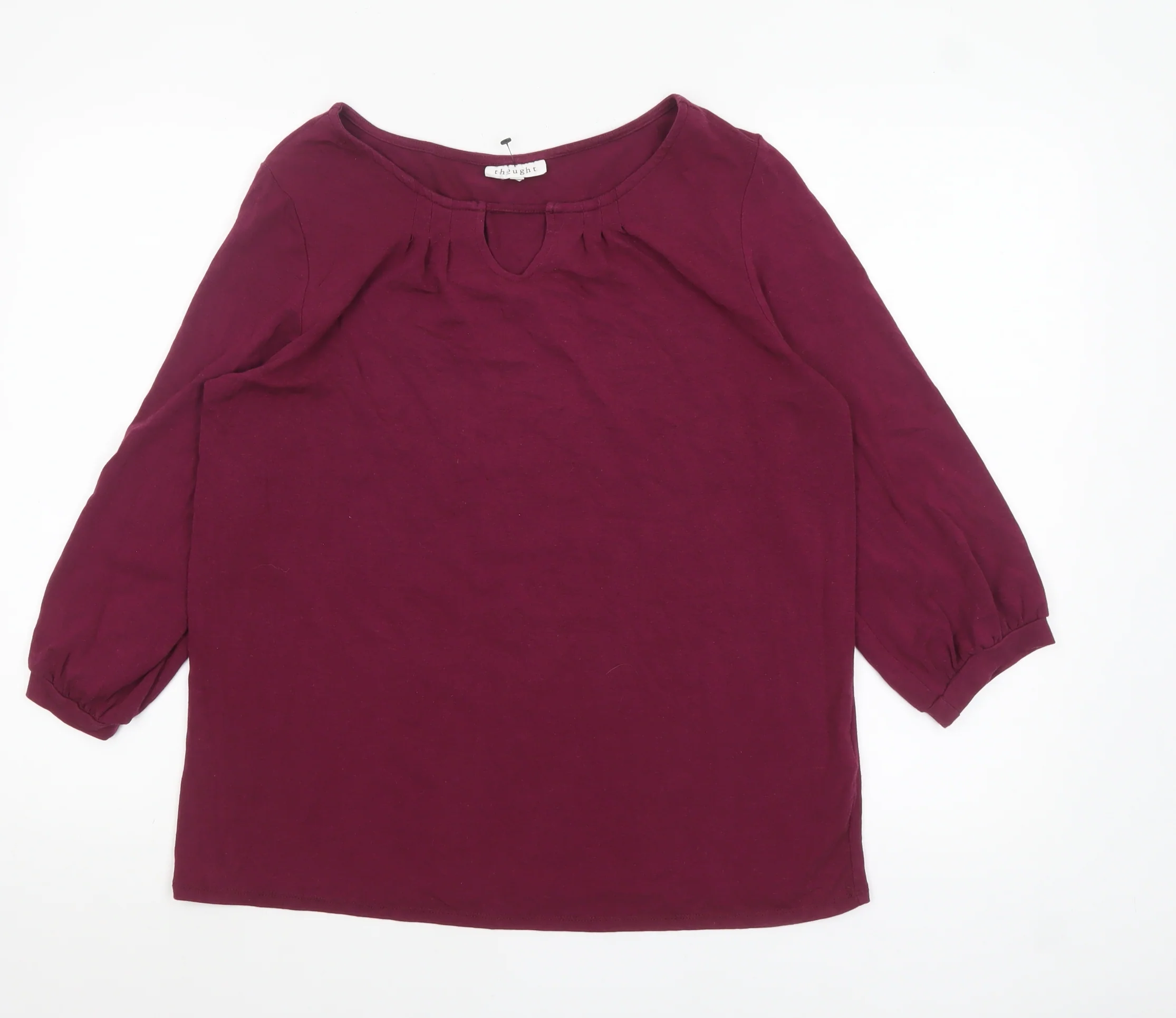 Thought Women’s Purple 3/4 Sleeve Tunic Blouse Size 12