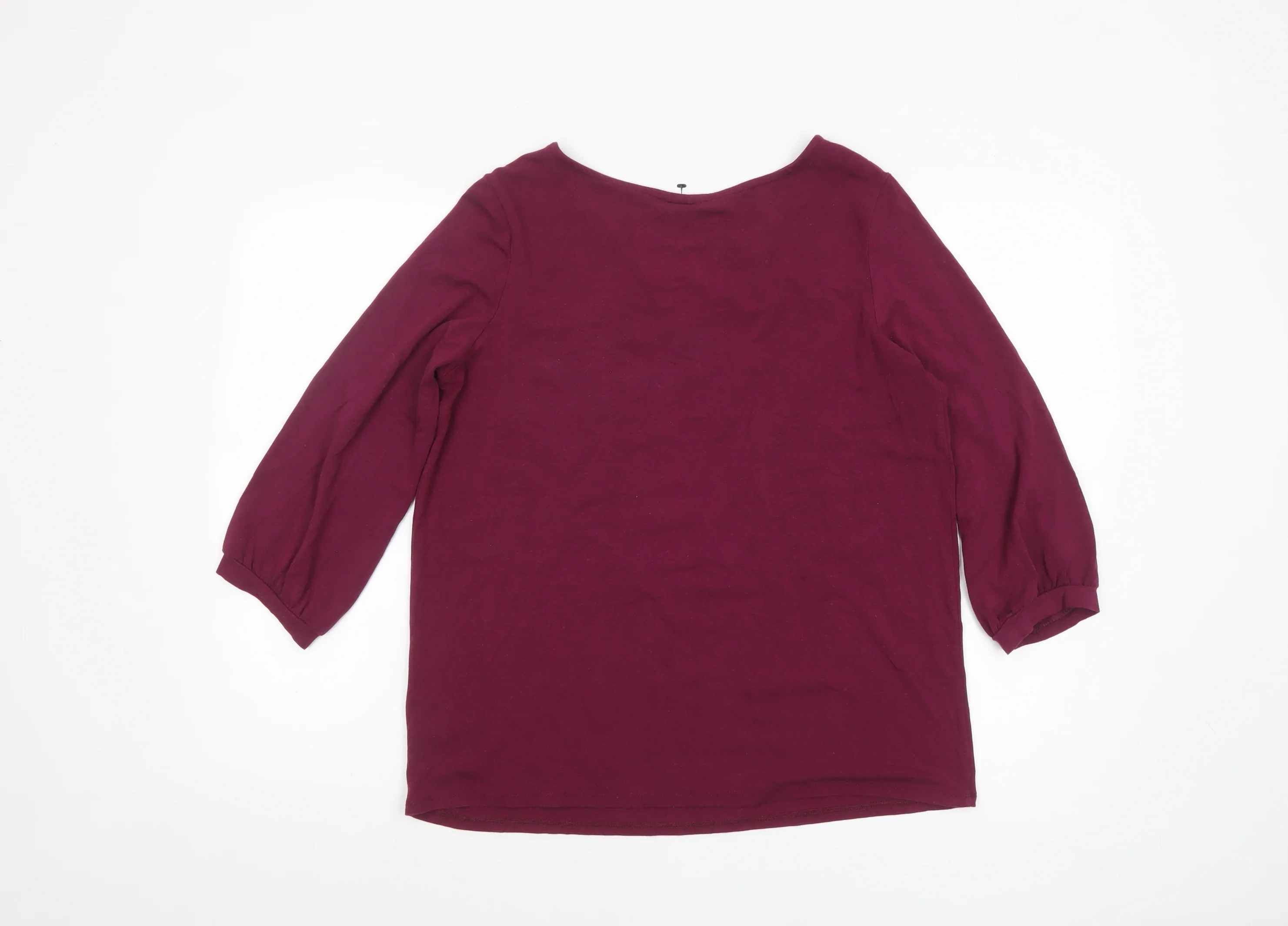 Thought Women’s Purple 3/4 Sleeve Tunic Blouse Size 12 - Image 3