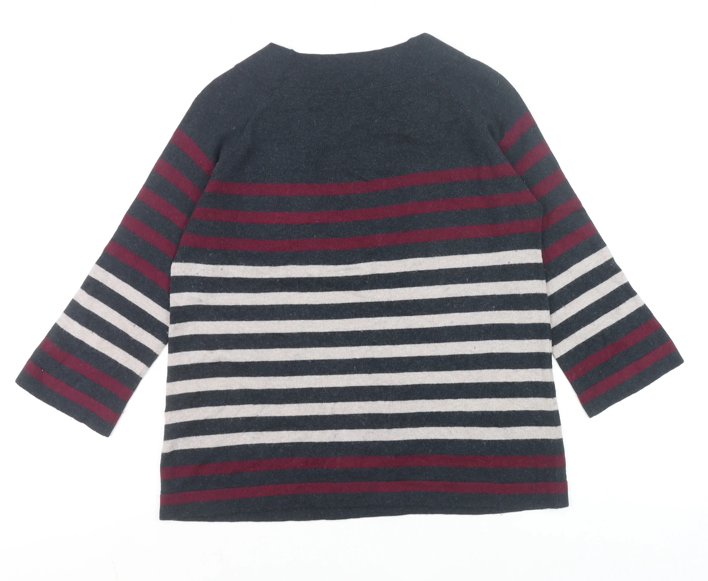 Thought Womens Multicoloured Striped Cotton Wool Jumper Size 10 - Image 3