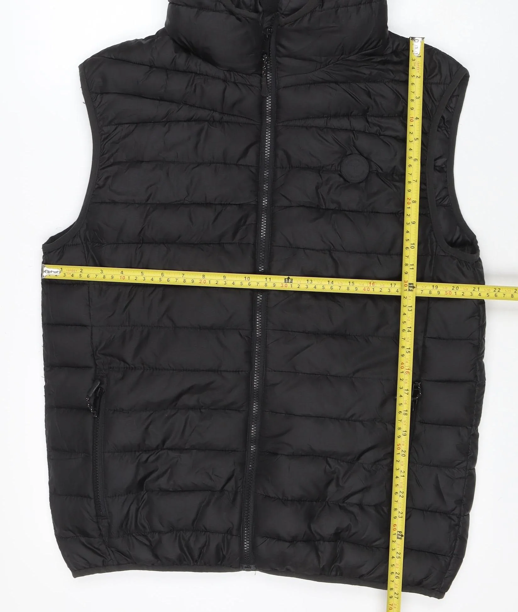 Threadbare Men's Black Hooded Puffer Waistcoat L Regular Fit - Image 2