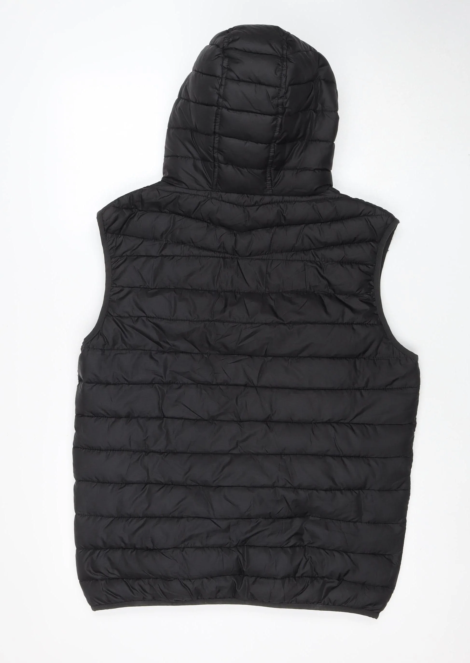 Threadbare Men's Black Hooded Puffer Waistcoat L Regular Fit - Image 3