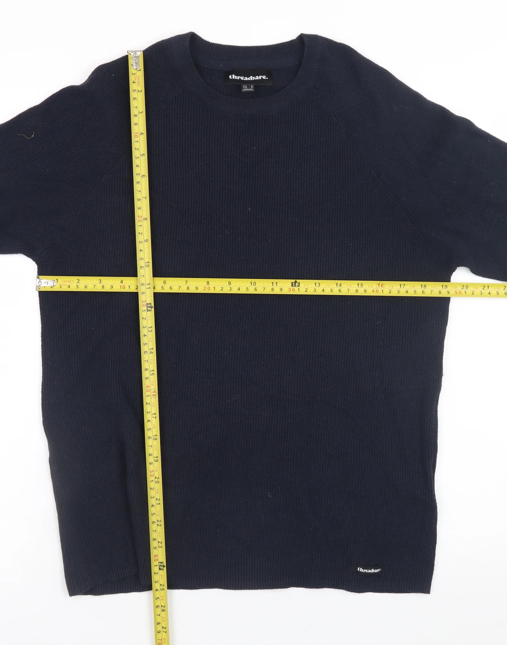 Threadbare Men's Blue Cotton Crew Neck Jumper Size S - Image 2