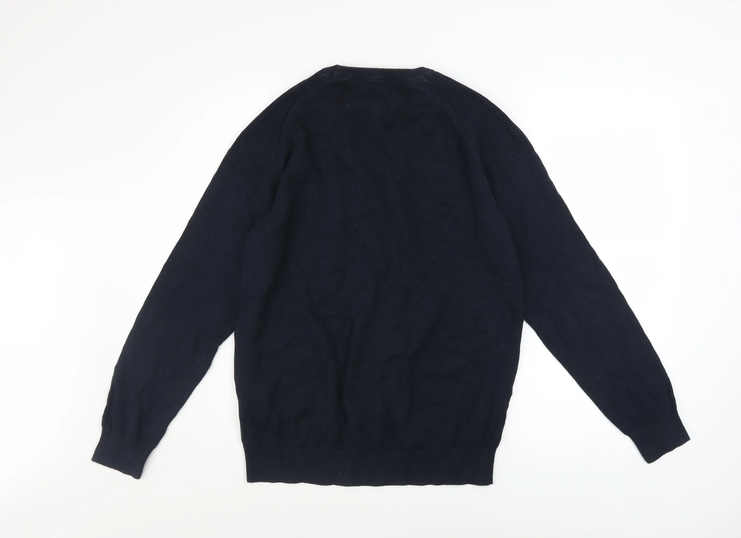 Threadbare Men's Blue Cotton Pullover Jumper M Crew Neck Logo - Image 3