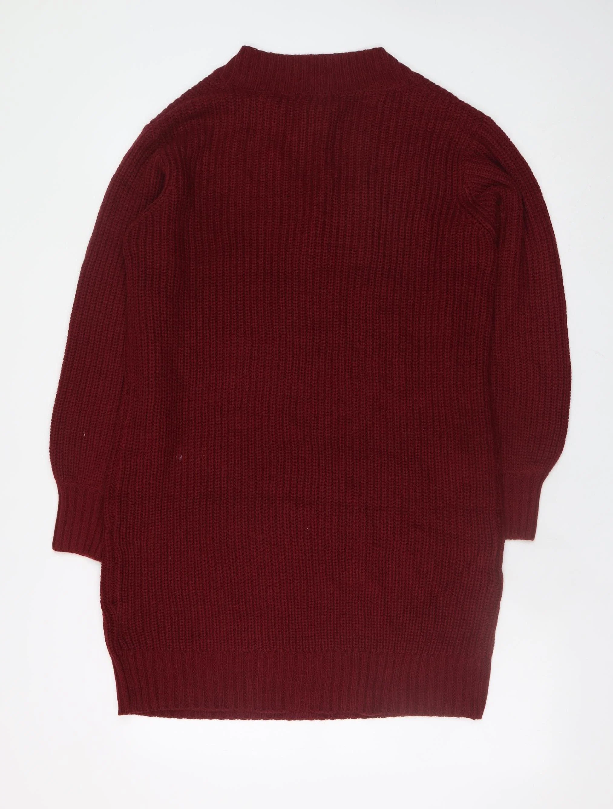 Threadbare Women’s Red Knit V-Neck Jumper Dress Size 10 - Image 3