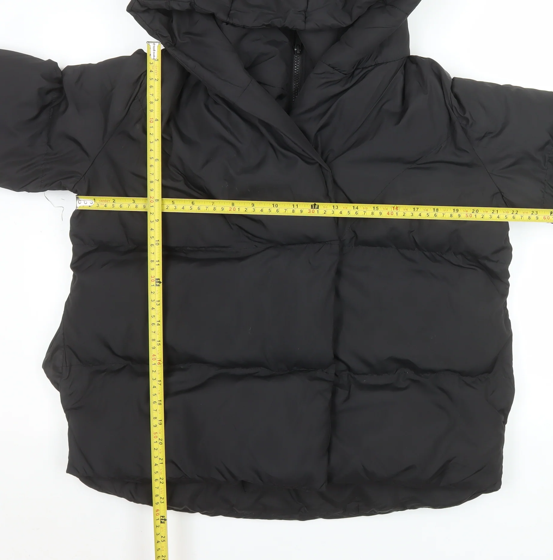 Threadbare Womens Black Hooded Puffer Jacket Size 8 Winter Coat - Image 2