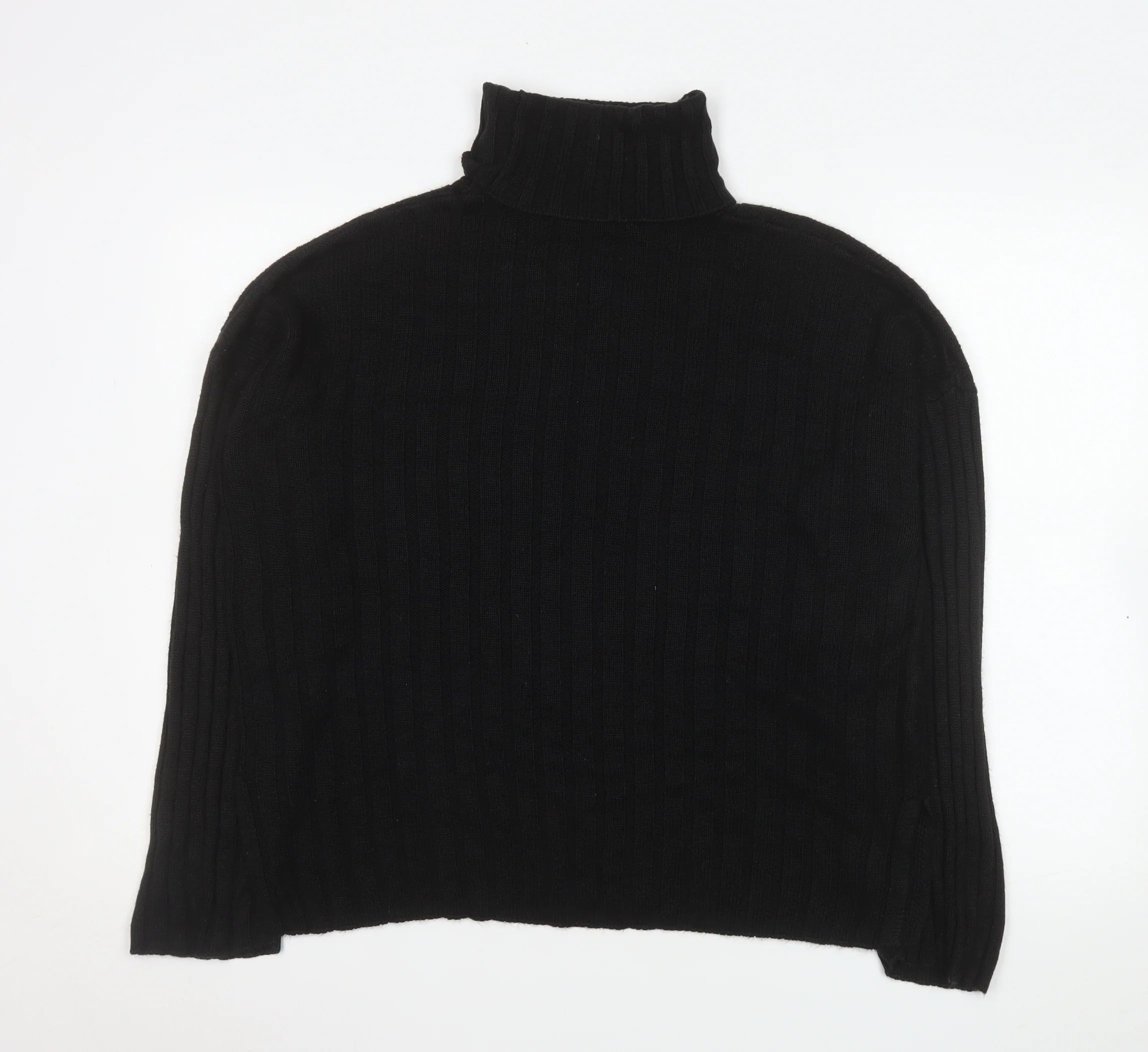 Threadbare Womens Black Size 10 Roll Neck Rib Knit Jumper