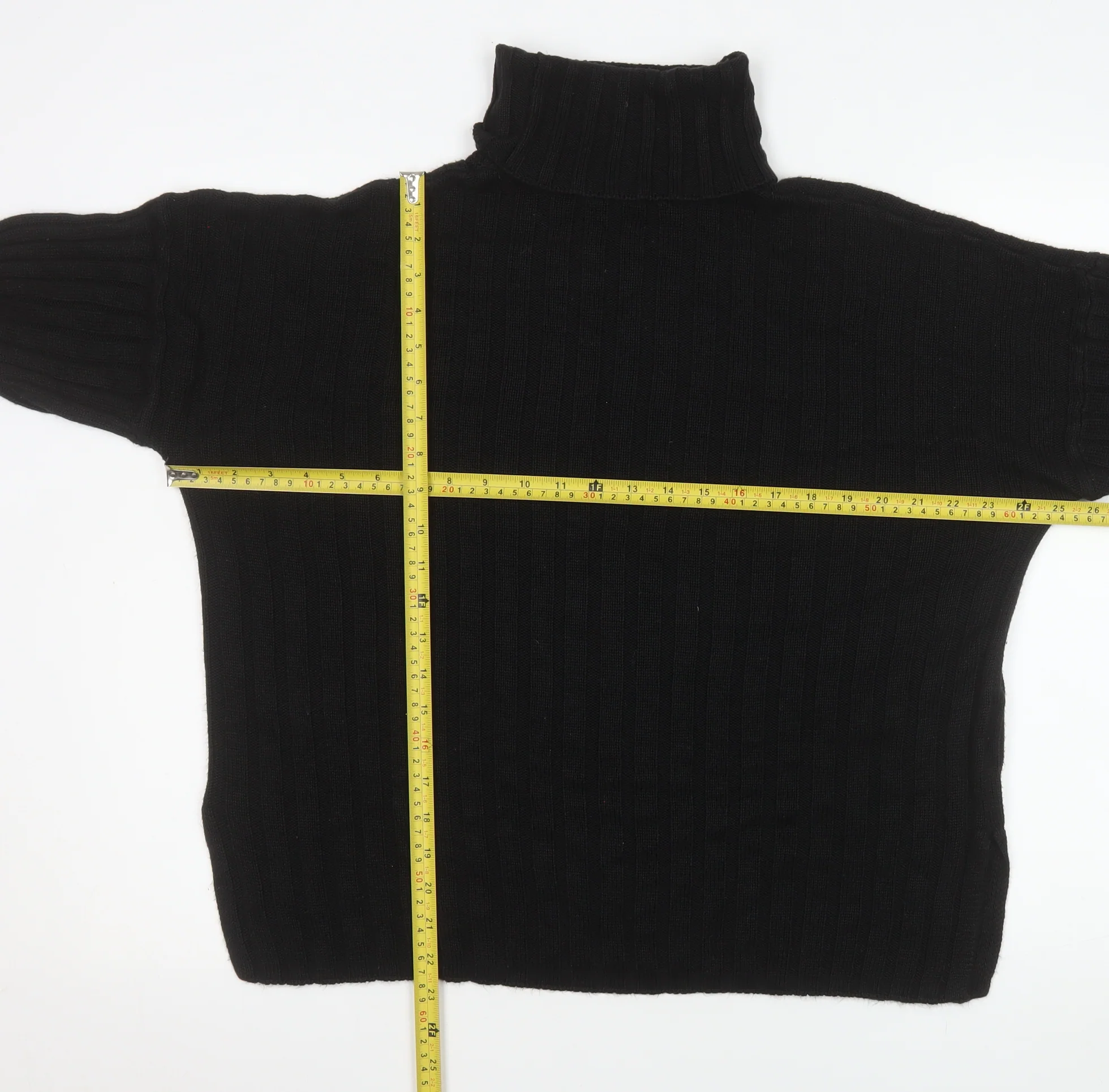Threadbare Womens Black Size 10 Roll Neck Rib Knit Jumper - Image 2