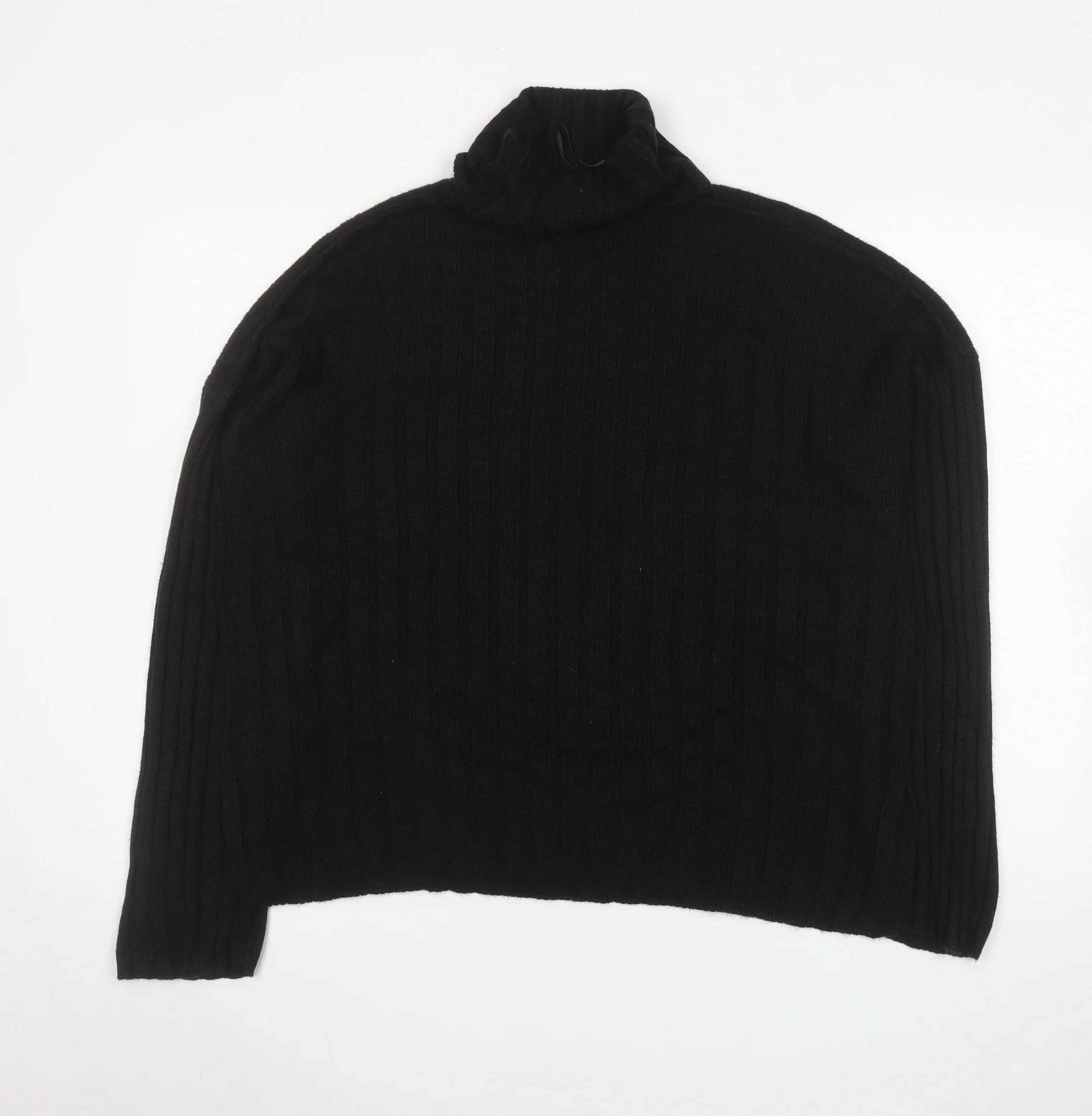 Threadbare Womens Black Size 10 Roll Neck Rib Knit Jumper - Image 3