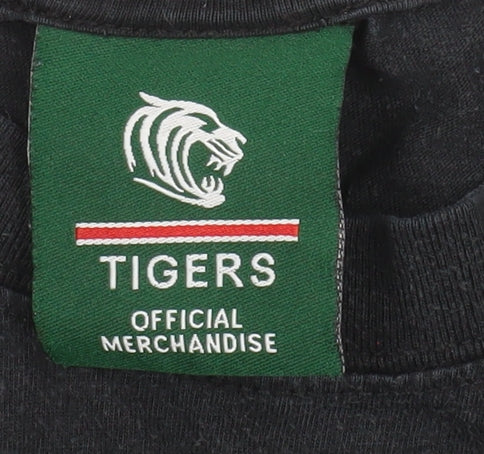 Tigers Men’s Black Rugby Graphic T-Shirt Size L Cotton Crew Neck - Image 4