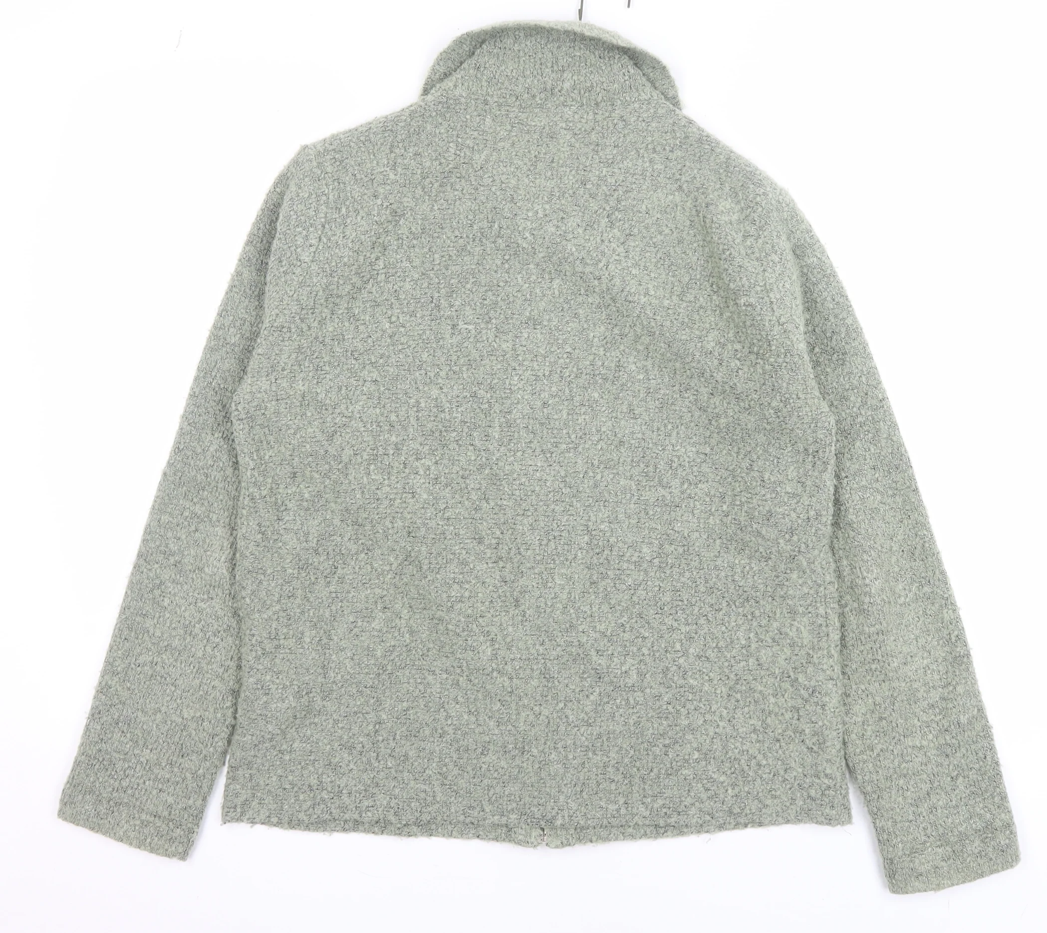 TIGI Wear Women's Grey Full Zip Knit Jumper Size 14 Collared Long Sleeve - Image 3