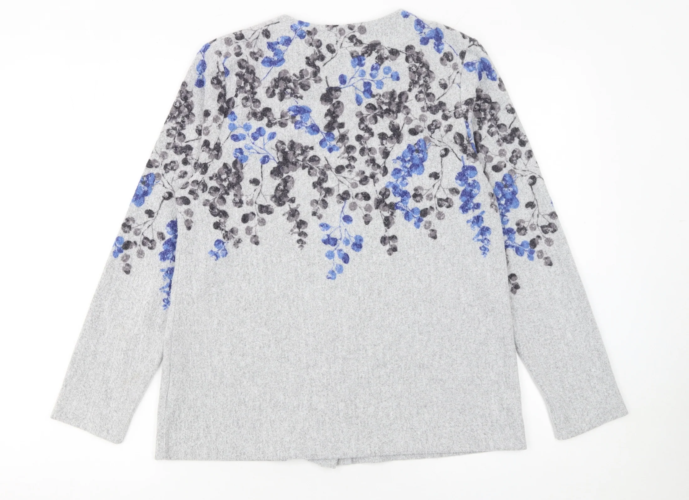 TIGI Women’s Grey Floral Knit Button Cardigan Size 8 - Image 3