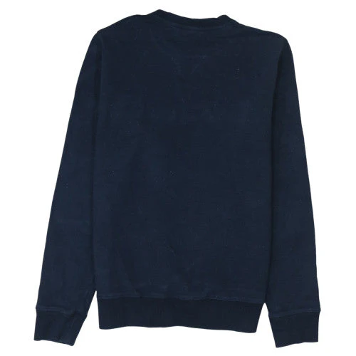 Timberland Men Navy Blue Crew Neck Logo Sweatshirt L Cotton Blend - Image 4