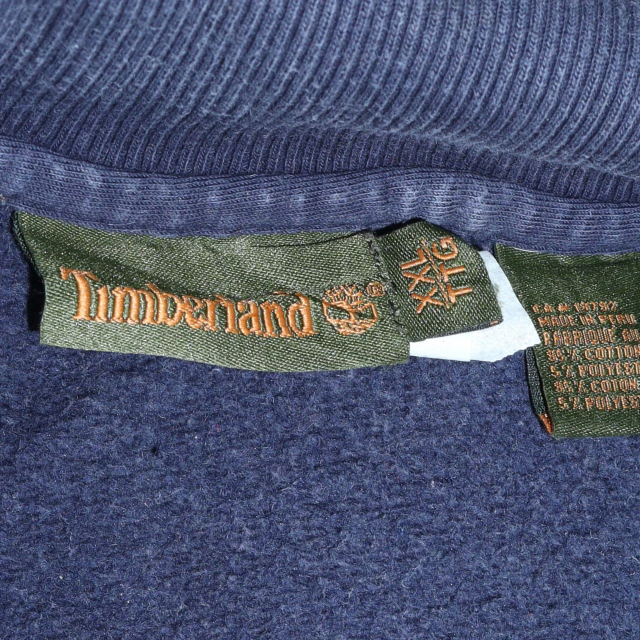 Timberland Men’s Blue 1/4 Zip Fleece Sweatshirt 2XL Regular Fit - Image 5