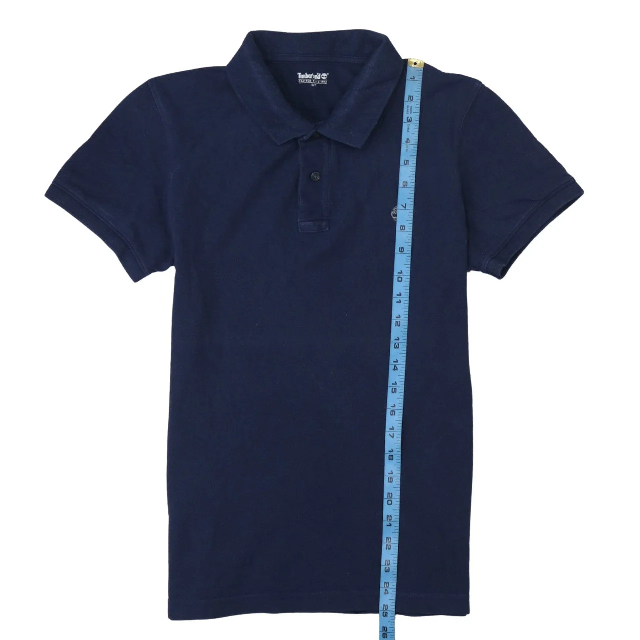Timberland Men’s Blue Cotton Regular Fit Short Sleeve Polo Shirt S - Image 2