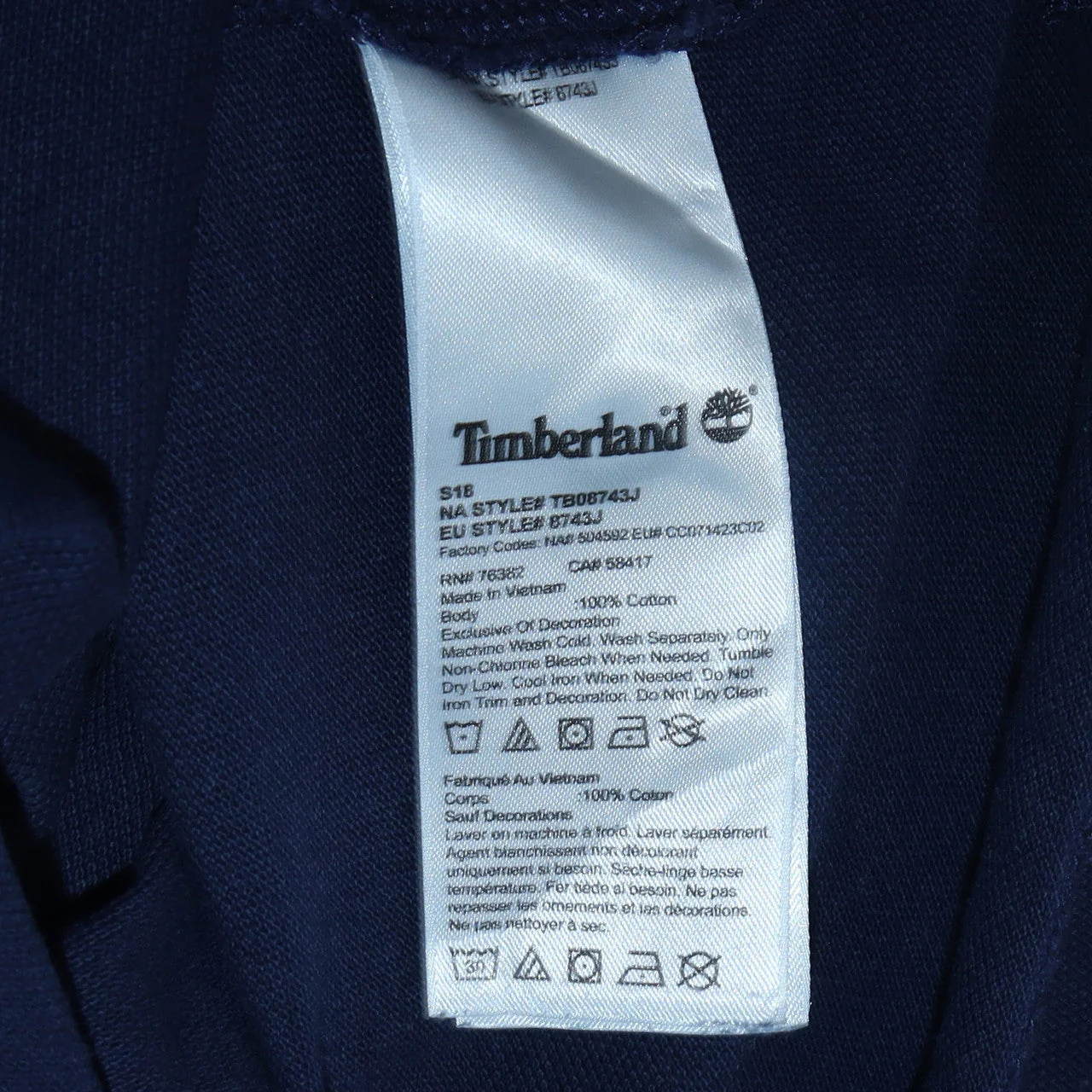 Timberland Men’s Blue Cotton Regular Fit Short Sleeve Polo Shirt S - Image 5