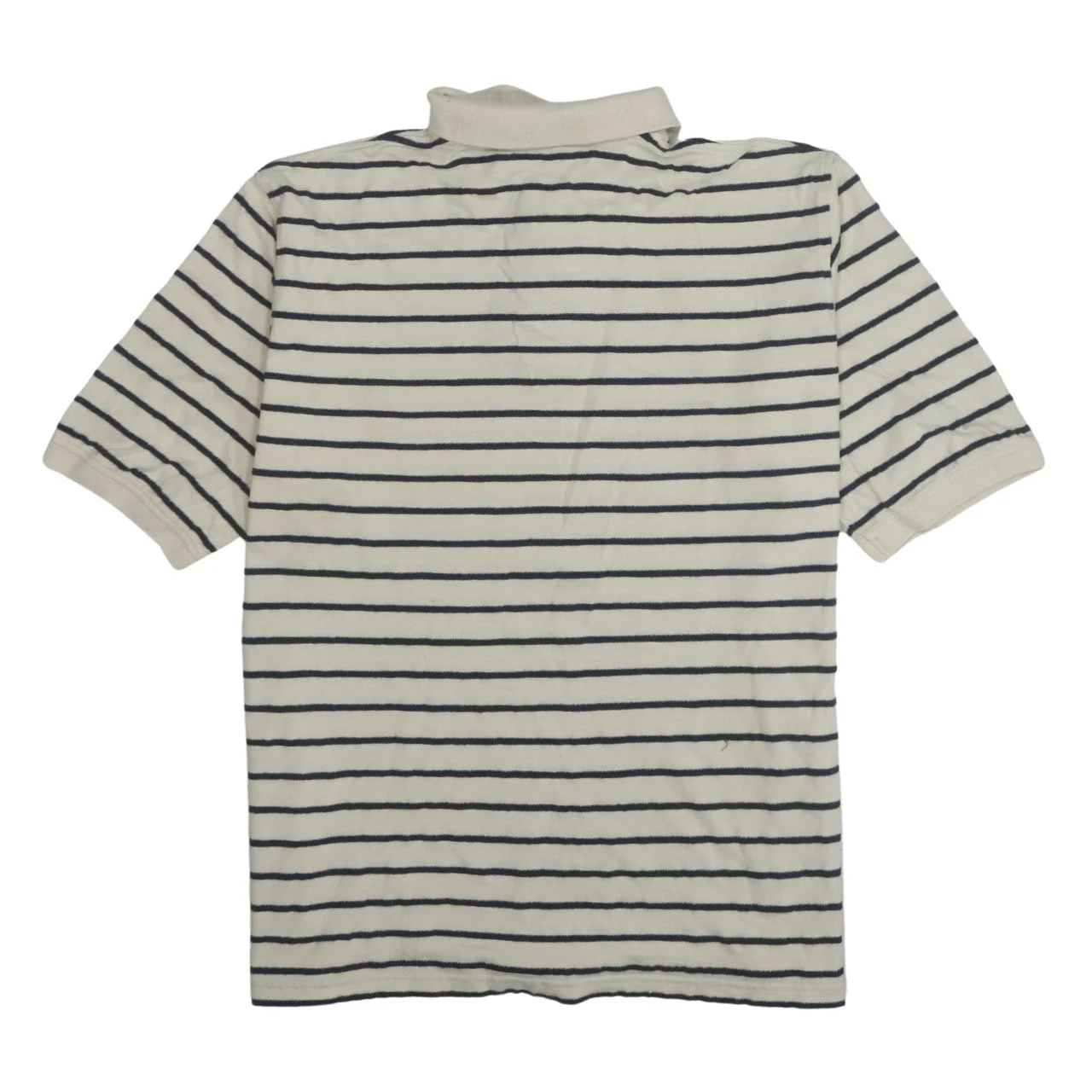 Timberland Men’s White Striped Polo Shirt Size L Classic Cotton - Image 4
