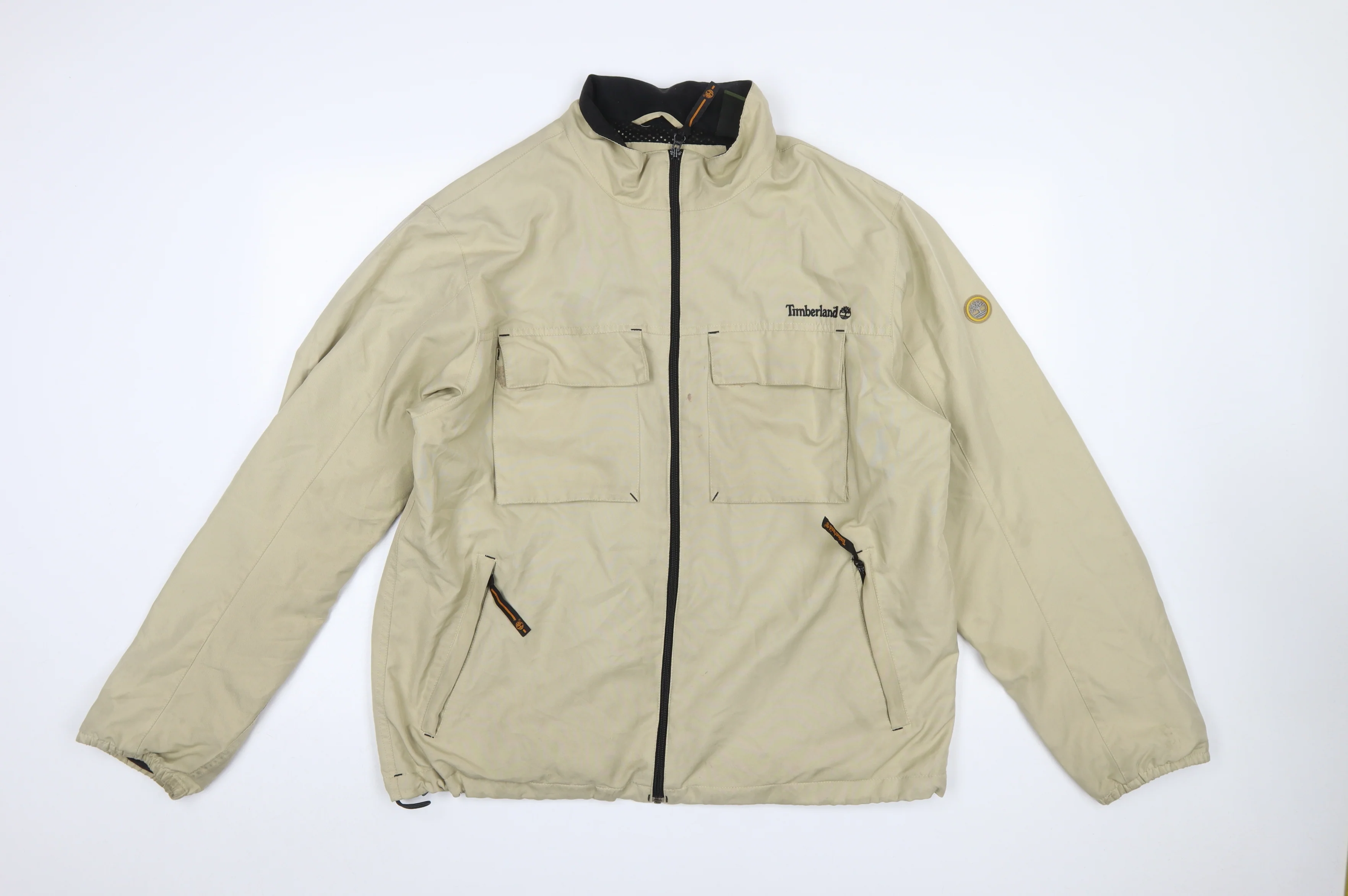 Timberland Mens Beige Weathergear Jacket L Full Zip Outdoor Casual