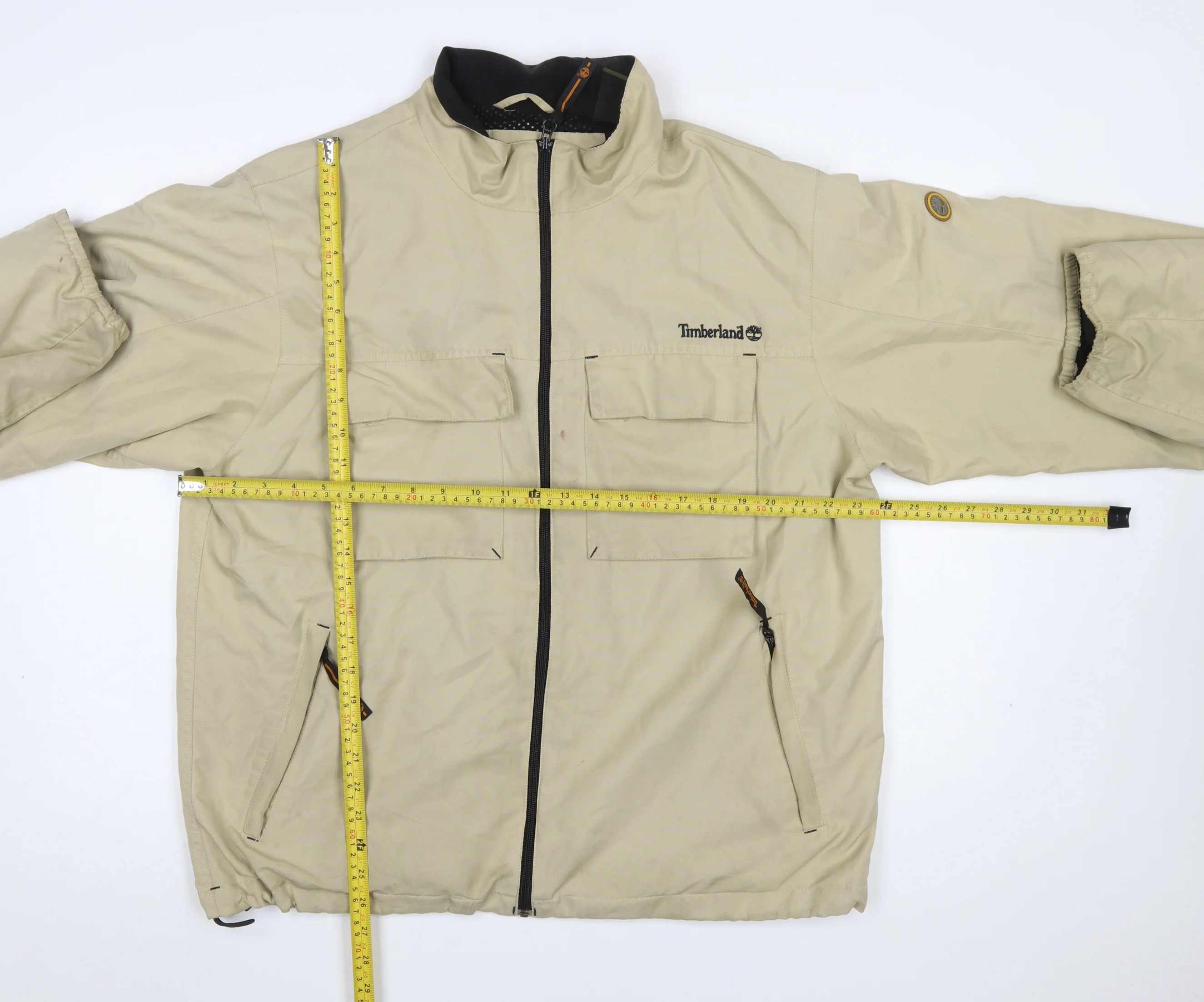 Timberland Mens Beige Weathergear Jacket L Full Zip Outdoor Casual - Image 2