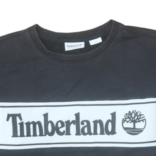 Timberland Mens Black Graphic Logo Pullover Sweatshirt L - Image 8