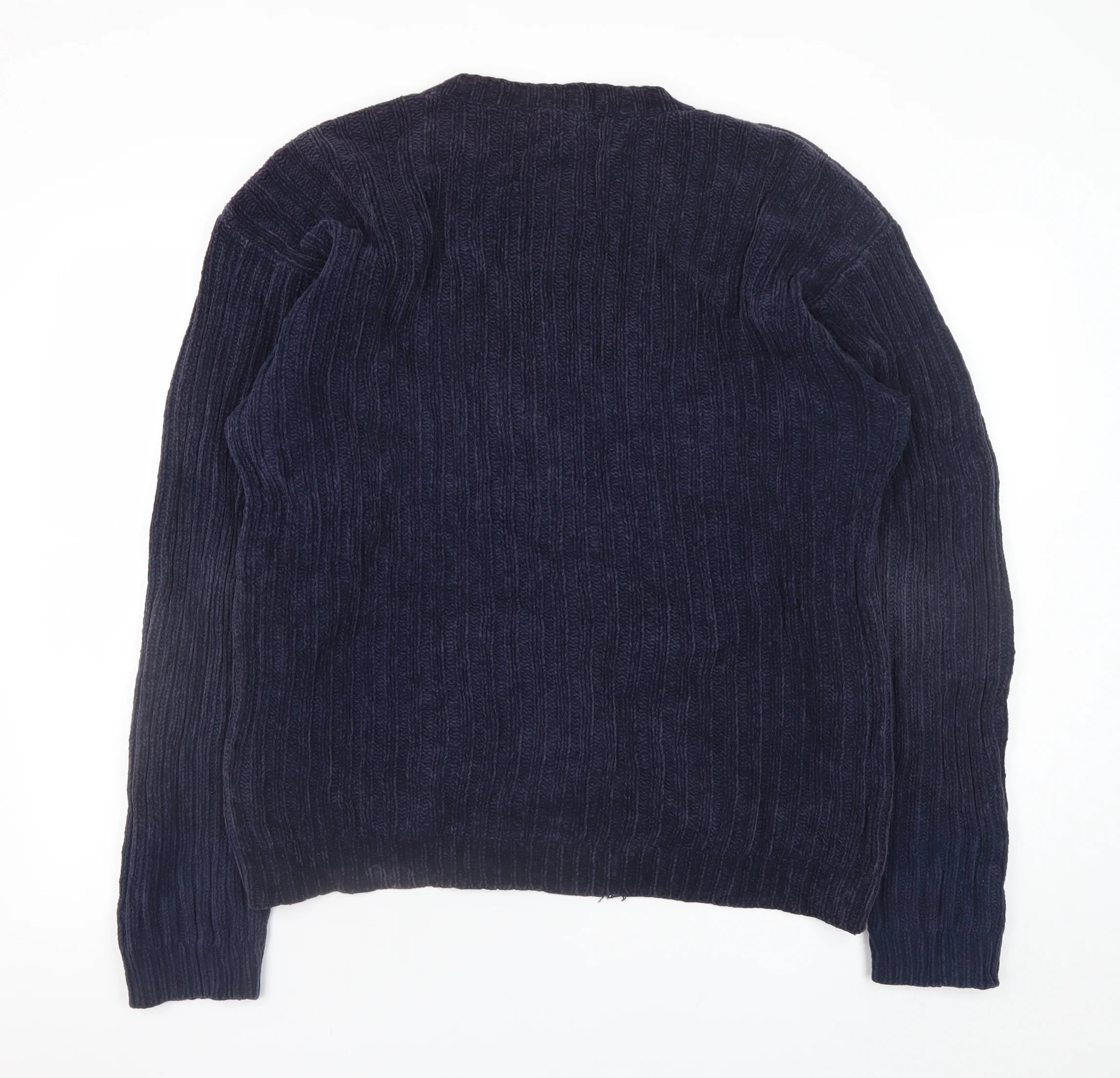 Timberland Men's Blue Cotton Knit V-Neck Pullover Jumper M - Image 3