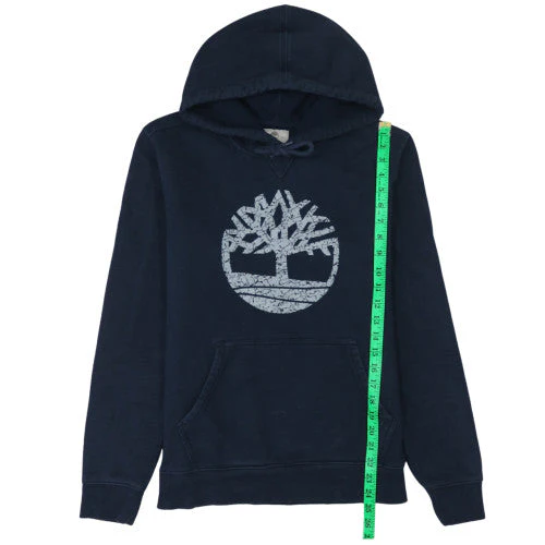 Timberland Men's Blue Pullover Hoodie Regular Fit S Logo Fleece - Image 3