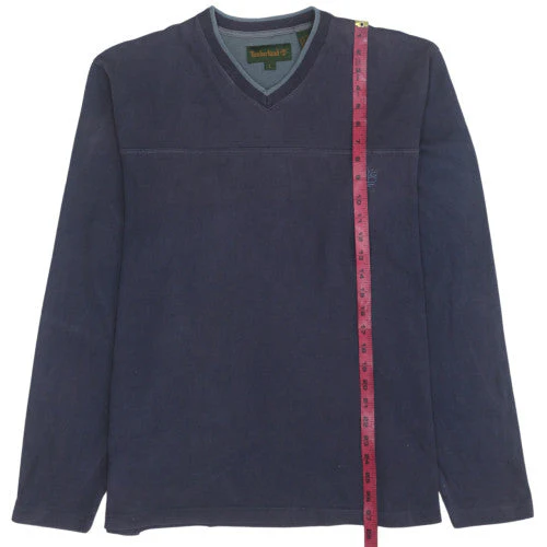 Timberland Men's Blue V-Neck Cotton Pullover Sweatshirt L - Image 3