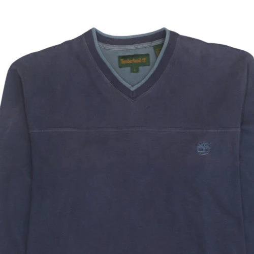 Timberland Men's Blue V-Neck Cotton Pullover Sweatshirt L - Image 7