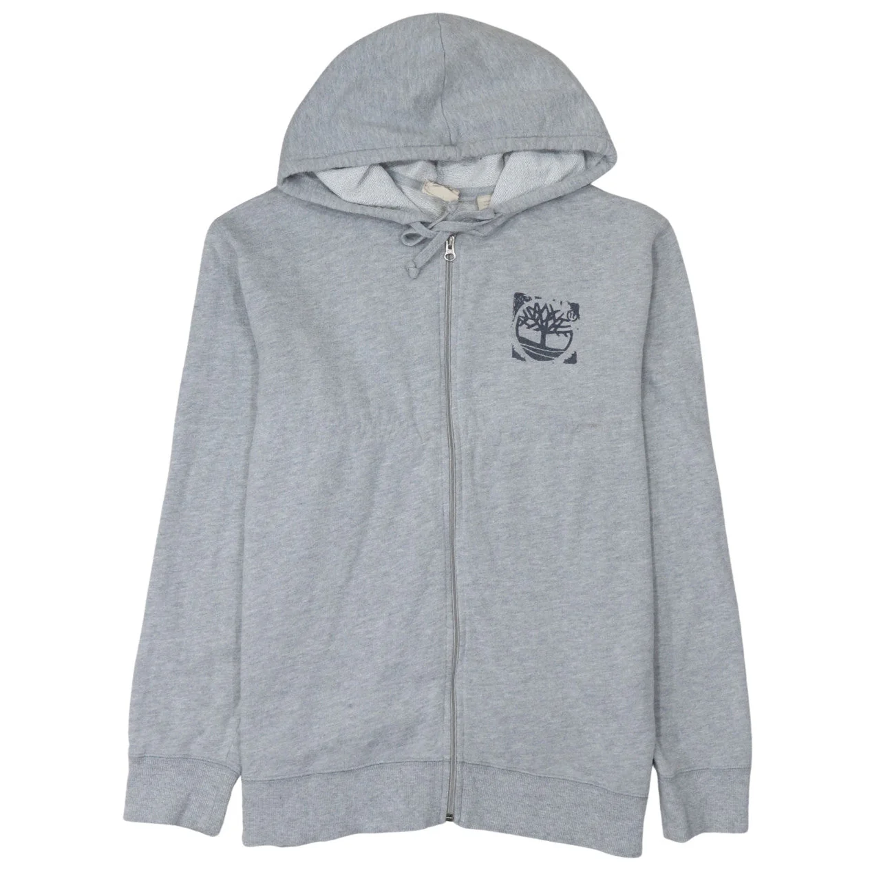 Timberland Men's Grey Full Zip Hoodie S Outdoor Logo Sweatshirt