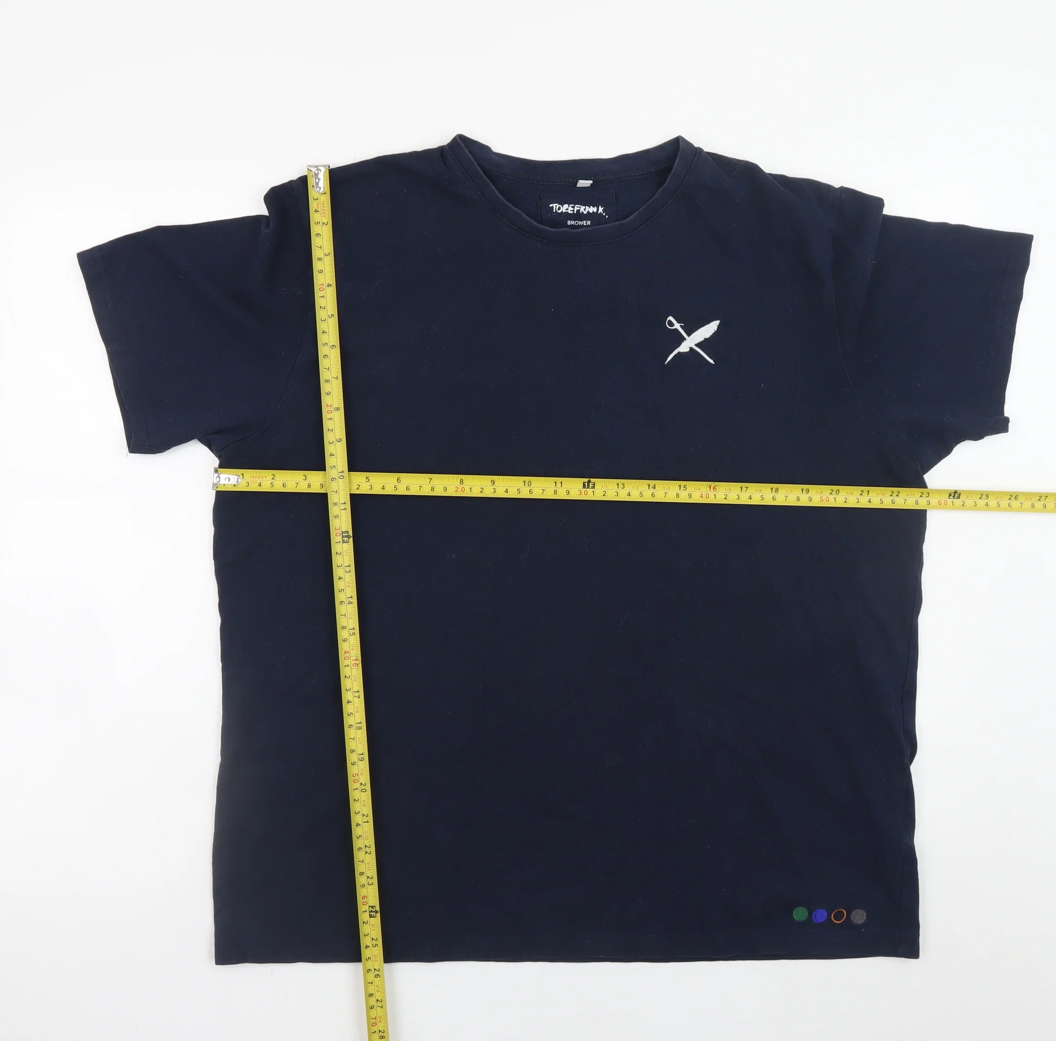 TOBEFRANK Men’s Blue Brower XL Crew Neck Recycled Cotton T-Shirt - Image 2