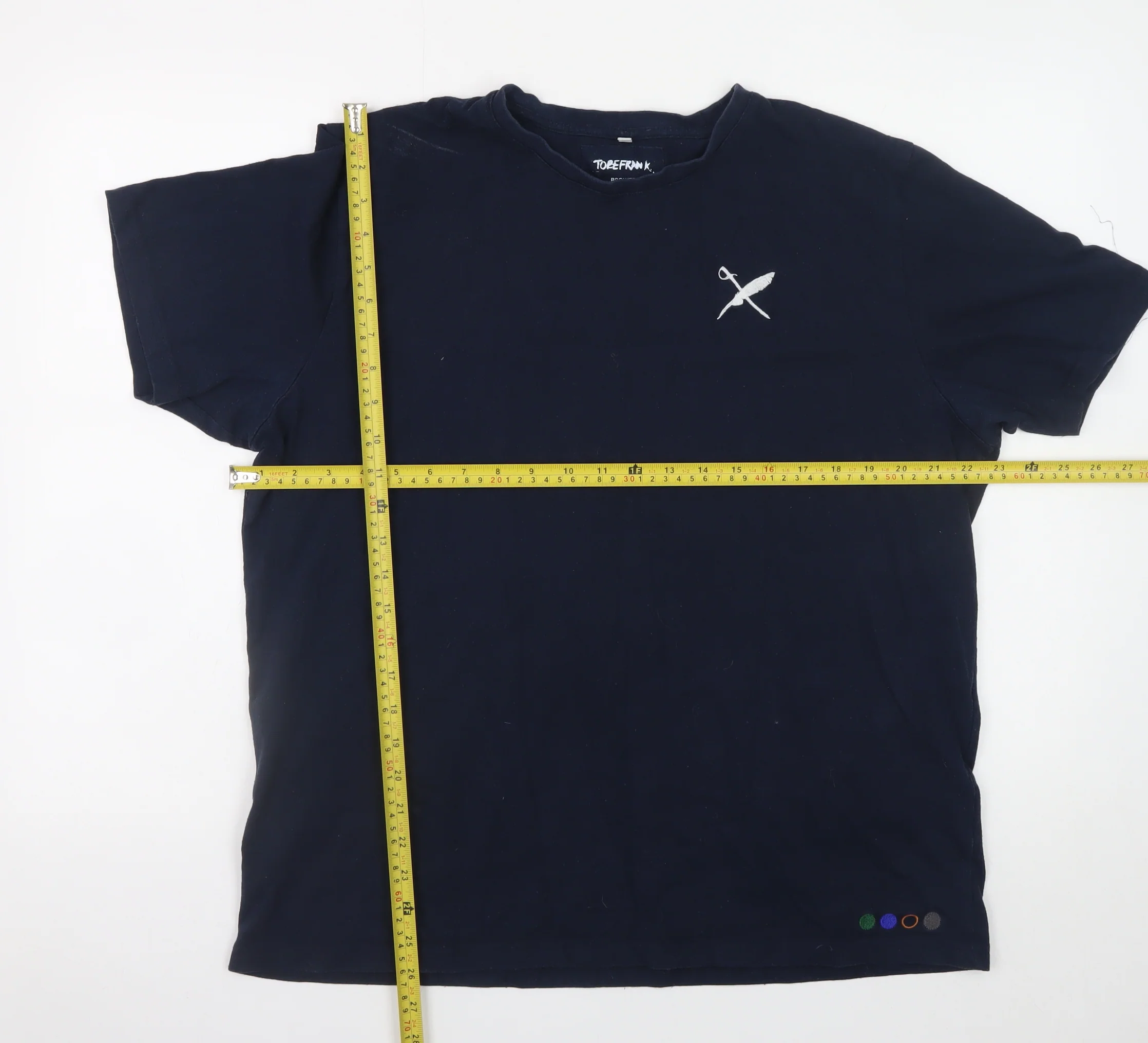 TOBEFRANK Men's Blue XL Crew Neck Sustainable Cotton T-Shirt - Image 2