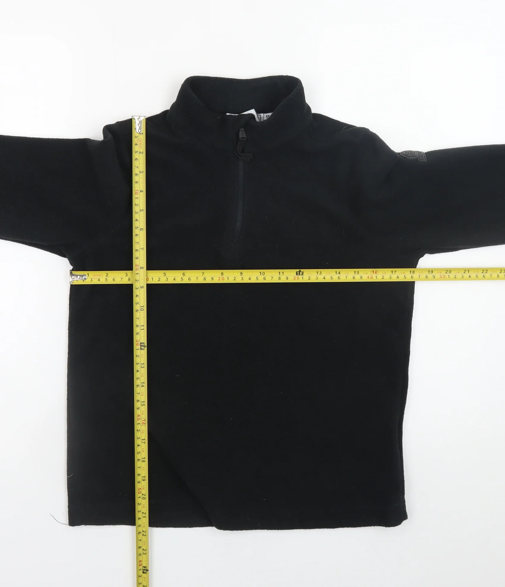 TOG24 Black Fleece 1/4 Zip Pullover Sweatshirt Teens Size 164 - Image 2