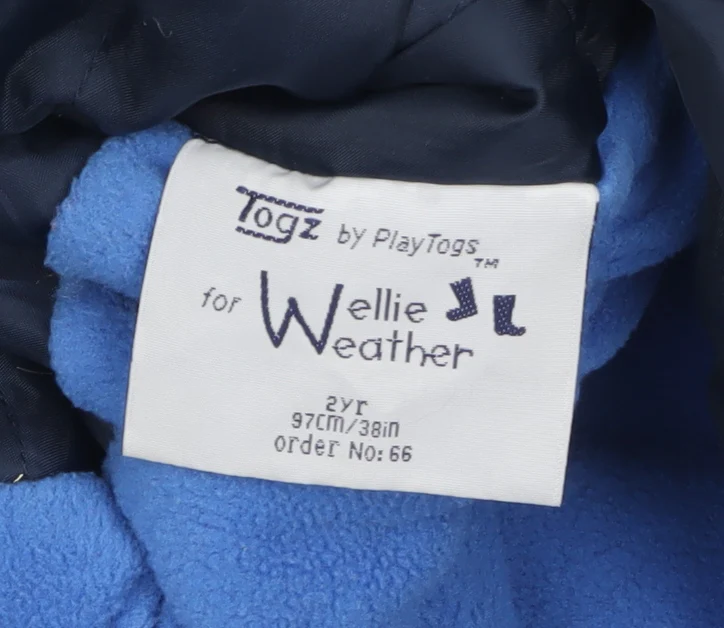 Togz by PlayTogs Boys Blue Waterproof Hooded Snowsuit 2 Years - Image 4