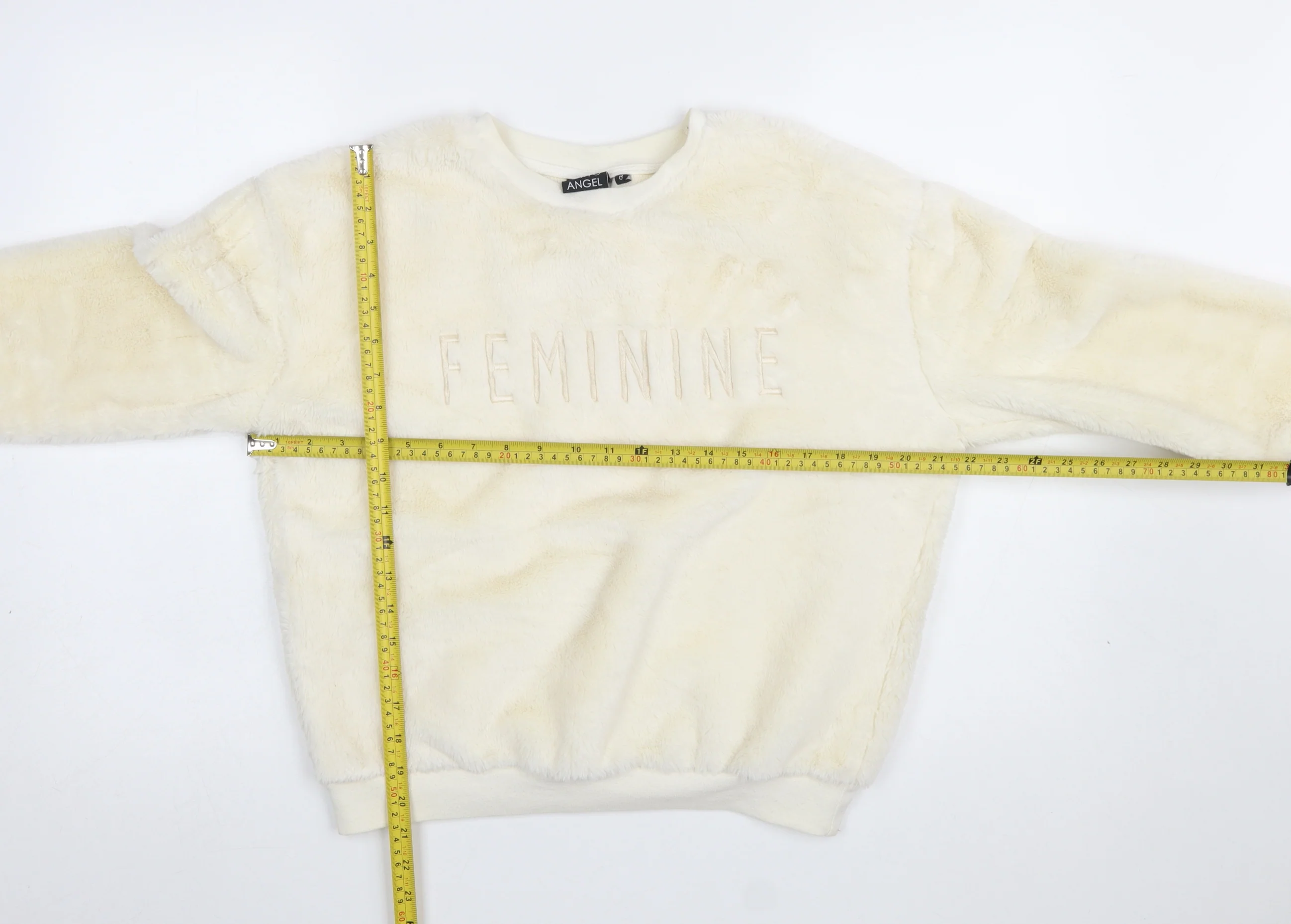 Tokyo Angel Womens Ivory Faux Fur Pullover Sweatshirt Size 8 - Image 2