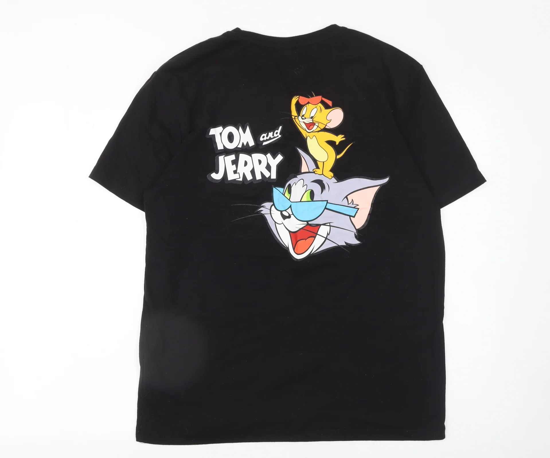 Tom and Jerry Men's Black Graphic Print T-Shirt Size M - Image 3